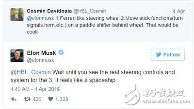 上周五，特斯拉CEO 伊隆·馬斯克通過Twitter 上的寥寥數(shù)語就打破了許多Model 3 愛好者的美好幻想。他強調稱：從任何方面來說，即將到來的Model 3 都不會比當前的Model S 旗艦車型更加先進。由于特斯拉去年揭示的Model 3 原型車缺失了儀表盤，導致大家對新車的配置各種異想天開，比如它是否會采用抬頭顯示（HUD）設備來顯示車速、里程等相關信息。